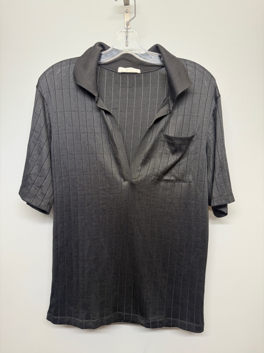 OAK + FORT Black Ribbed Knit Top